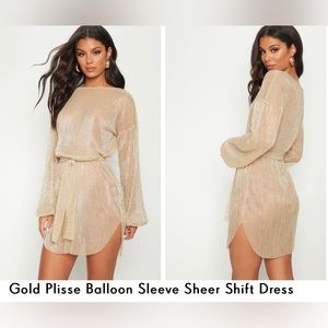 Gold Sheer Mini Dress, Brand New, Size 12